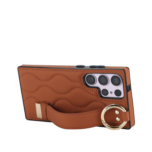 เคสโทรศัพท์หนัง PU สุดหรูสำหรับ <span class=keywords><strong>Samsung</strong></span> S25สายรัดข้อมือพิเศษ S24Plus S23FE ลายควิลท์กันกระแทกฝาครอบป้องกัน S22 - Product Image 3