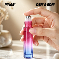 Botol Roll On Kaca Gradasi 5ml 10ml Tutup Kayu Vial Kosmetik untuk Minyak Esensial Parfum Minyak Bibir Dispenser Perjalanan