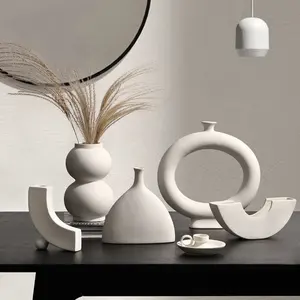 Vasos de cerâmica para decoração, vasos nórdicos modernos e minimalista para decoração de casa, vasos de cerâmica com flores