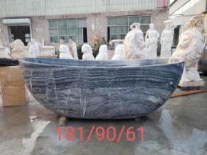 Baignoire en marbre autoportante ovale en <span class=keywords><strong>bois</strong></span> antique - Product Image 6