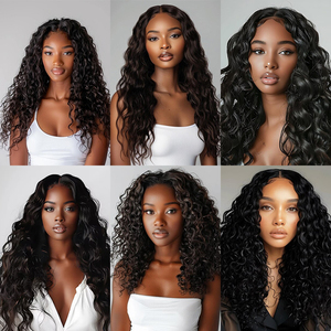 XBL entrega rápida USA Weft Bouncy Water Wave Curl Extensiones de cabello de lujo Tramas rusas humanas Extensión real para mujeres - Product Image 6