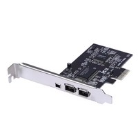 Carte Firewire, adaptateur PCIe Firewire 800 pour Windows 10 avec support et câble à profil bas, 3 ports (2x6 broches 1x4 broches) IEEE 1394