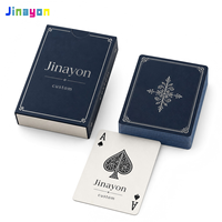 Cartes à jouer personnalisées avec logo, cartes de poker promotionnelles, papier à noyau bleu 310 g/m², coins arrondis, lamination, boîte à rabat, cadeaux d'entreprise
