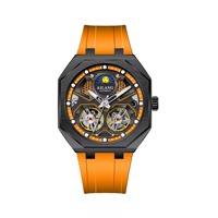 Montre mécanique automatique de luxe pour hommes, boîtier à cadran creux, bracelet en acier inoxydable, phase de lune, étanche, montre-bracelet de sport Hip Hop