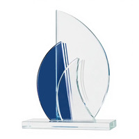 Vente en gros trophée sculpté de prix de bouclier de voilier en cristal populaire avec impression UV pour cadeau de récompenses d'événements sportifs