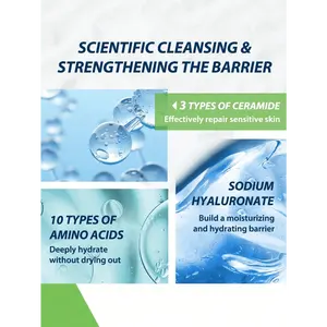 Limpiador Facial Hidratante 8 Fl Oz Para Piel Normal a Seca Con Ceramida y Ácido Hialurónico Equilibrio de Humectación - Product Image 3