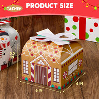 YACHEN Lot de 8 boîtes cadeaux de Noël pliables avec nœud, motifs Bonhomme de neige, Pain d'épices, Sapin, pour décorations de fête de Noël