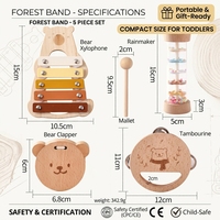 Wholesale Bear Montessori Wooden Eco-friendly Musical Instrument Set Orff Percussion Toys for Toddlers Custom Logo Music
