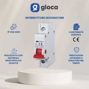 Gloca 1P 40A 220V Montage sur rail DIN Disconnecteur basse tension 1 module occupé - Product Image 2