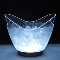Individuell Bedruckter 4L Kunststoff LED-Eiskübel zur Kühlung von Bier, Champagner und Weinflaschen für Partys und Events