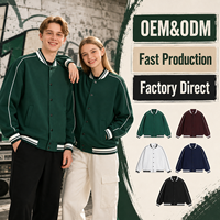 Vestes universitaires boutonnées pour hommes, logo personnalisé, col rond, style décontracté professionnel, streetwear de haute qualité, vente en gros d'usine