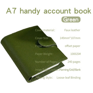 Carnet à spirales magnétique en cuir A7, ultra épais, <span class=keywords><strong>240</strong></span> pages, agenda de voyage portable, logo personnalisé - Product Image 5