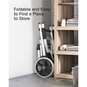 थर्मल इन्सुलेशन बैग के साथ बड़ी भार क्षमता वाली शॉपिंग ट्रॉली, शॉपिंग बैग के साथ हल्की शॉपिंग ट्रॉली कार्ट - Product Image 3