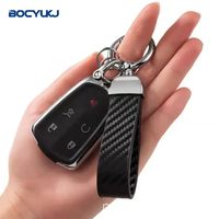 Porte-clés de voiture en cuir de fibre de carbone pour BMW Mercedes VW Audi Toyota Honda Hyundai Kia Peugeot Ford porte-clés accessoires Anti-perte