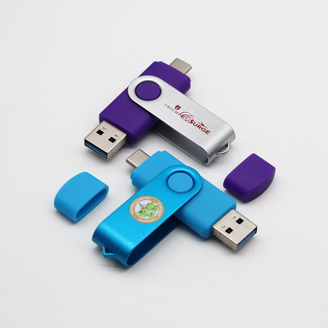 Wholesale Cheap Type C Rotation Plastic USB C Flash Drive 2.0 3.0 Customize LOGO Pendrive 4GB 32GB 128GB 1TB Swivel Memory Stick