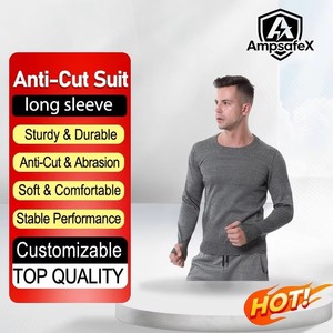 AmpsafeX Custom Cut Resistant Shirt <b>Long</b> Sleeve <b>Level</b> 5 Anti-Cut Safety Apparel with Welded Seams for Security Workwear - Product Image 1