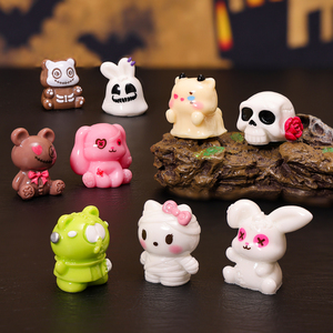 Miniaturas de Resina de Animales Góticos Románticos de Vampiro, Tendencia 2026, Estatuas Decorativas para el Hogar de Halloween, Estilo Vintage Cremoso y Romance Oscuro - Product Image 3