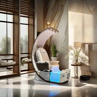 Chaise de spa de pédicure de luxe Conception unique de dôme Aucune plomberie requise Lumières utilitaires LED intégrées pour salons de manucure Commercial
