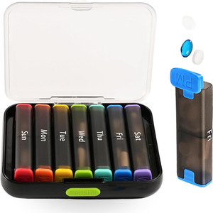 Tùy chỉnh Lưu trữ container hộp 7 Ngày <span class=keywords><strong>14</strong></span> khoang công suất lớn Pill hộp xách tay Pill lưu trữ nhựa Pill hộp - Product Image 5