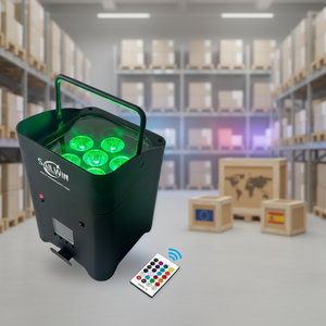 SAILWIN 6*18w Fari LED Ricaricabili Wireless RGBWA+UV per Matrimoni, Feste, DJ, Illuminazione da Palco con Flight Case - Product Image 1