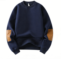 Sudadera de Hombre OEM de Invierno Personalizada 100% Algodón con Forro Polar, Serigrafía y Logotipo Bordado en el Codo