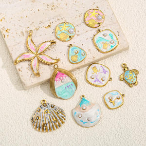 Daihe DIY จี้สร้อยคอสแตนเลส18K ชุบทองด้วยไฟฟ้าสไตล์มหาสมุทรออกแบบโลโก้และเครื่องประดับหินมุกตามสั่ง - Product Image 2