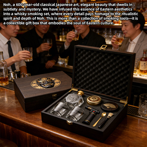 Set de Whisky Ahumado OEM con Diseño Noh, Decantador y Vasos de Patrimonio Cultural Japonés, Ahumador con Antorcha para el Hogar, Bar, Club, Regalo, Directo de Fábrica - Product Image 4