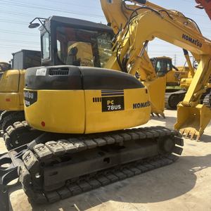 Precio de fábrica usado de segunda mano Komatsu PC78US Zero Tailness Crawler Mini excavadora Motor original 7 toneladas multifunción - Product Image 1