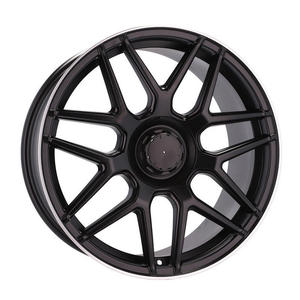 Jantes en alliage pour voiture 19 20 pouces 112 5 trous noir <span class=keywords><strong>mat</strong></span> avec face/lèvre usinée cinq branches, jantes moulées pour <span class=keywords><strong>Mercedes</strong></span> Benz - Product Image 4