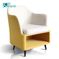Bibliothèque en tissu rembourré Librairie Zone de lecture Café Café Boutique Accoudoir moderne Canapé simple Chaises avec étagère