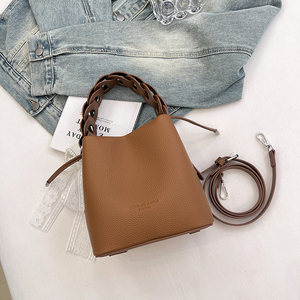 Luxury Designer PU <strong>Leather</strong> <strong>Bucket</strong> <strong>Bag</strong> for Women Soft Durable Lightweight Elegant Small Handbag Flap Closure New Arrival Hot - Product Image 4