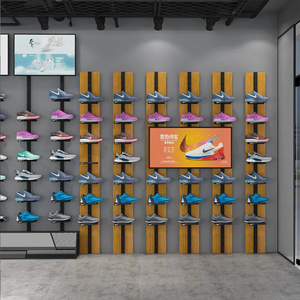 Espositore da <span class=keywords><strong>Parete</strong></span> per Scarpe Sportive con Ripiani in Filo Metallico e Supporto per Conservazione - Product Image 1