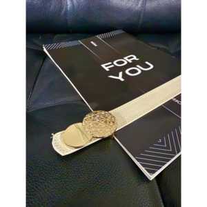 Cinturón de Mujer Fiori con Hebilla Redonda de Aleación Dorada, Estilo Casual, Cinturón de PU - Product Image 2