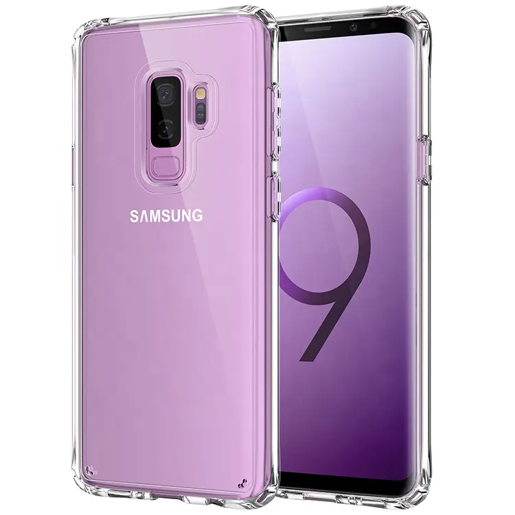 1.5mm custom design klar acryl stoßfest transparent weiche tpu telefon fall für Samsung galaxy S9plus