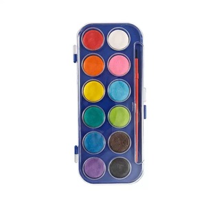 Juego de Pinturas de Acuarela Seguras, 12 Colores en <span class=keywords><strong>Caja</strong></span> de Plástico con Pincel, <span class=keywords><strong>para</strong></span> Niños Escolares, Regalo <span class=keywords><strong>para</strong></span> Dibujar - Product Image 1