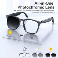 Lunettes intelligentes de traduction IA avec verres à changement de couleur automatique pour musique Bluetooth et appels mains libres en voyage