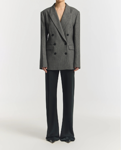 Blazer Cruzado para Mujer, Cuello de Solapa, Manga Larga, Color Sólido, Antiarrugas, Chaqueta Casual de Negocios para Otoño - Product Image 3