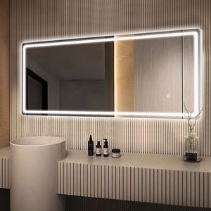 Modern Rectangular Frameless <strong>Silver</strong> Hotel <strong>Bathroom</strong> LED Wall &amp; Floor Stand Full-Body Length <strong>Mirror</strong> with Lights - Product Image 4