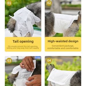 Couches jetables et coussinets absorbants pour chiens, pour chiennes et chiens, soutien menstruel, petits chiens et races 2026, 50 pièces - Product Image 4