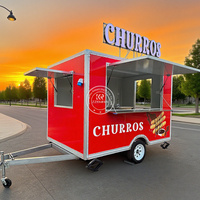 Remolque expendedero de churros, camión de comida móvil, carrito de churros, puesto de venta con cocina completa para negocio de aperitivos callejeros