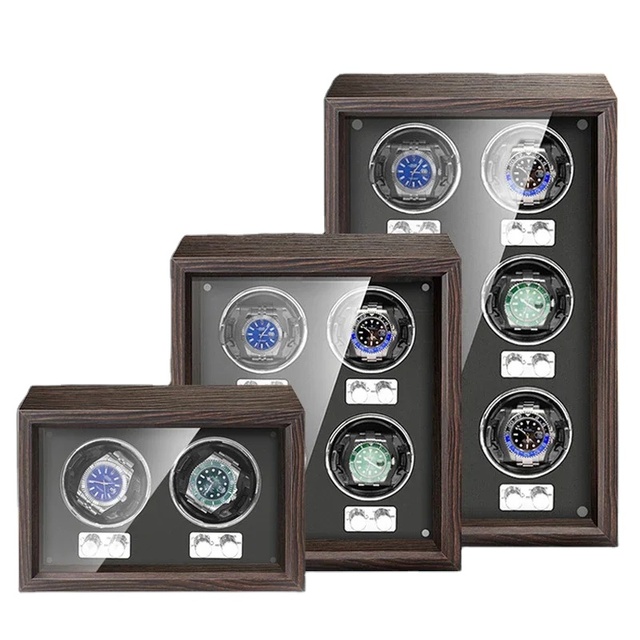 Aoinchon AWD-K Luxury Mabuchi Moto Automatic Wood Watch Winder 2/4/6 Slot Mechanical Storage Box Rectangle Lock Elegant Display