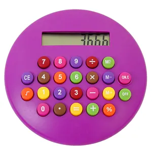 Круглая форма красочная кнопка PS мини-калькулятор 8 цифр Настольный Калькулятор научный калькулятор