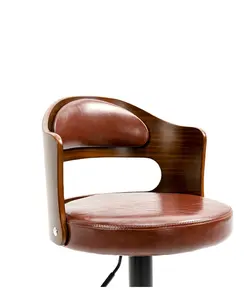 Furniture Supplier Wooden Leather High Bar Chairs Restaurant Counter Furniture Bar Stools