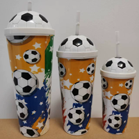 Bouteille en plastique réutilisable de 16 oz en forme de trophée Mundial 2026, avec logo personnalisé imprimé à l'écran et impression UV