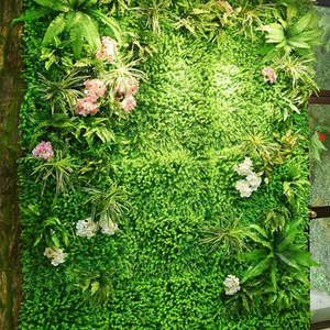 Giá bán buôn thực vật nhân tạo tường màu xanh lá cây trang trí Bảng điều chỉnh màu xanh lá cây nhân tạo tường nhà máy cho màu xanh lá cây Tường Ngoài Trời - Product Image 3