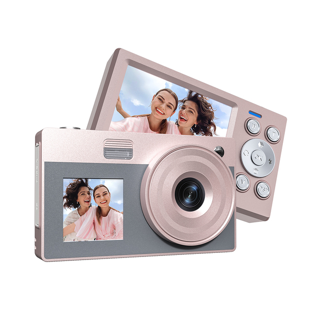 16X Digital Zoom 4K 48MP HD Portable Video Camera for Kids 2.8+1.4 Inch Dual Screen Action Instant Recording Supports Capture