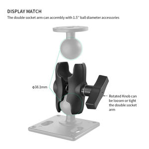 Velpaw Brazo de doble soporte corto de 87 mm para bola de tamaño C de 1.5 pulgadas, soporte de aluminio para electrónica marina, sonda de pesca, GPS y tableta - Product Image 4