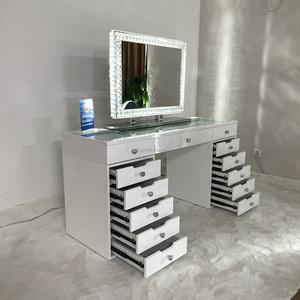 <span class=keywords><strong>Coiffeuse</strong></span> de Design Moderne en Gros d'Usine <span class=keywords><strong>avec</strong></span> Miroir et Tiroirs, Meuble de Maquillage <span class=keywords><strong>avec</strong></span> Miroir LED Glaçon pour Chambre - Product Image 4