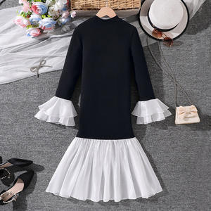Vêtements pour enfants <span class=keywords><strong>de</strong></span> haute qualité en gros, robes élégantes en tricot à volants en mousseline <span class=keywords><strong>de</strong></span> soie pour filles adolescentes <span class=keywords><strong>de</strong></span> 8 à 12 <span class=keywords><strong>ans</strong></span> - Product Image 2