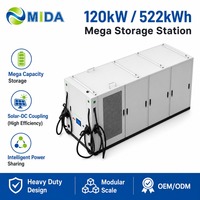 Station de recharge BESS 120 kW 261 kWh, chargeur double pistolet pour véhicules électriques, système de stockage d'énergie conteneurisé pour la gestion des pics de consommation et l'alimentation de secours